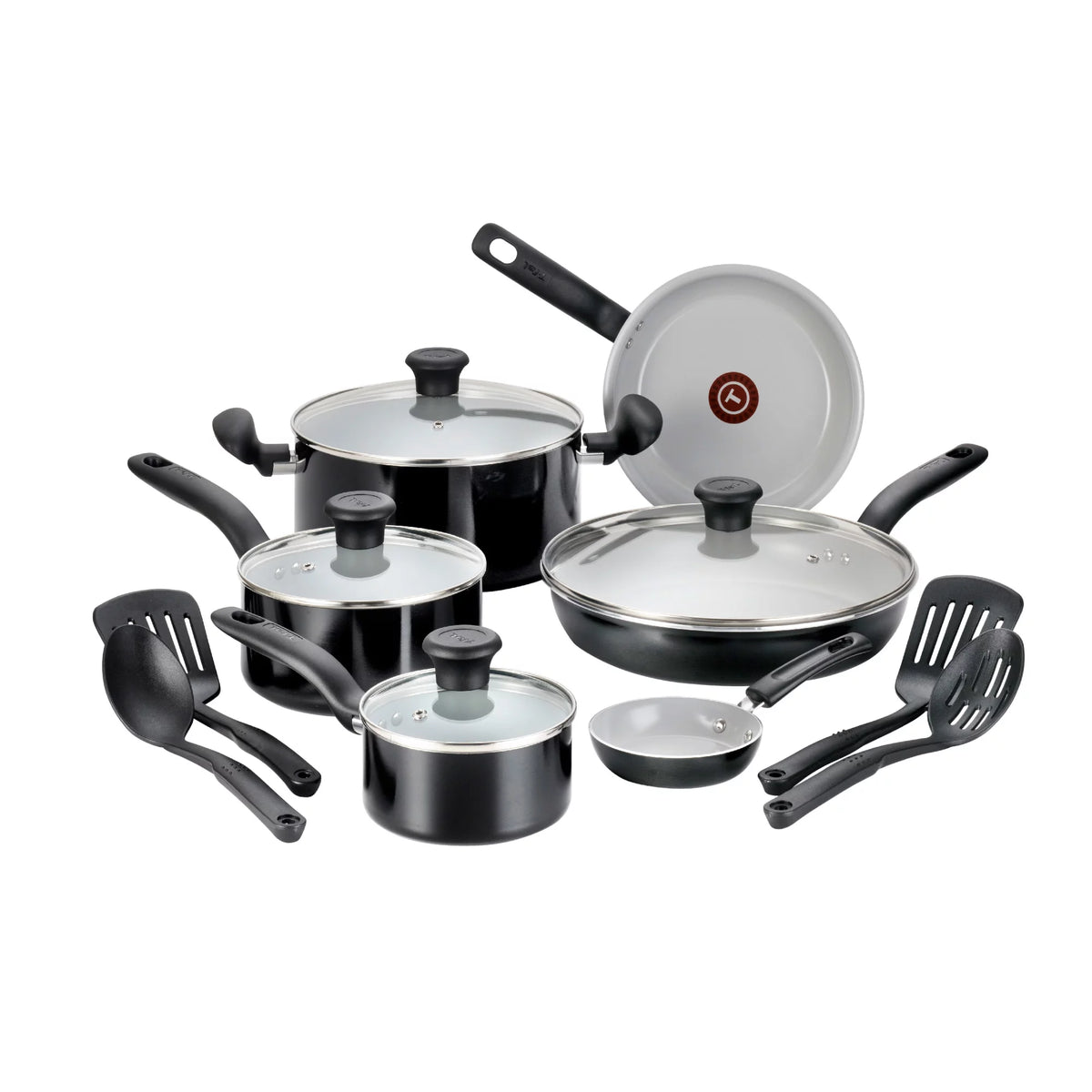 Ceramic Cookware 14 Piece Set Black U923894