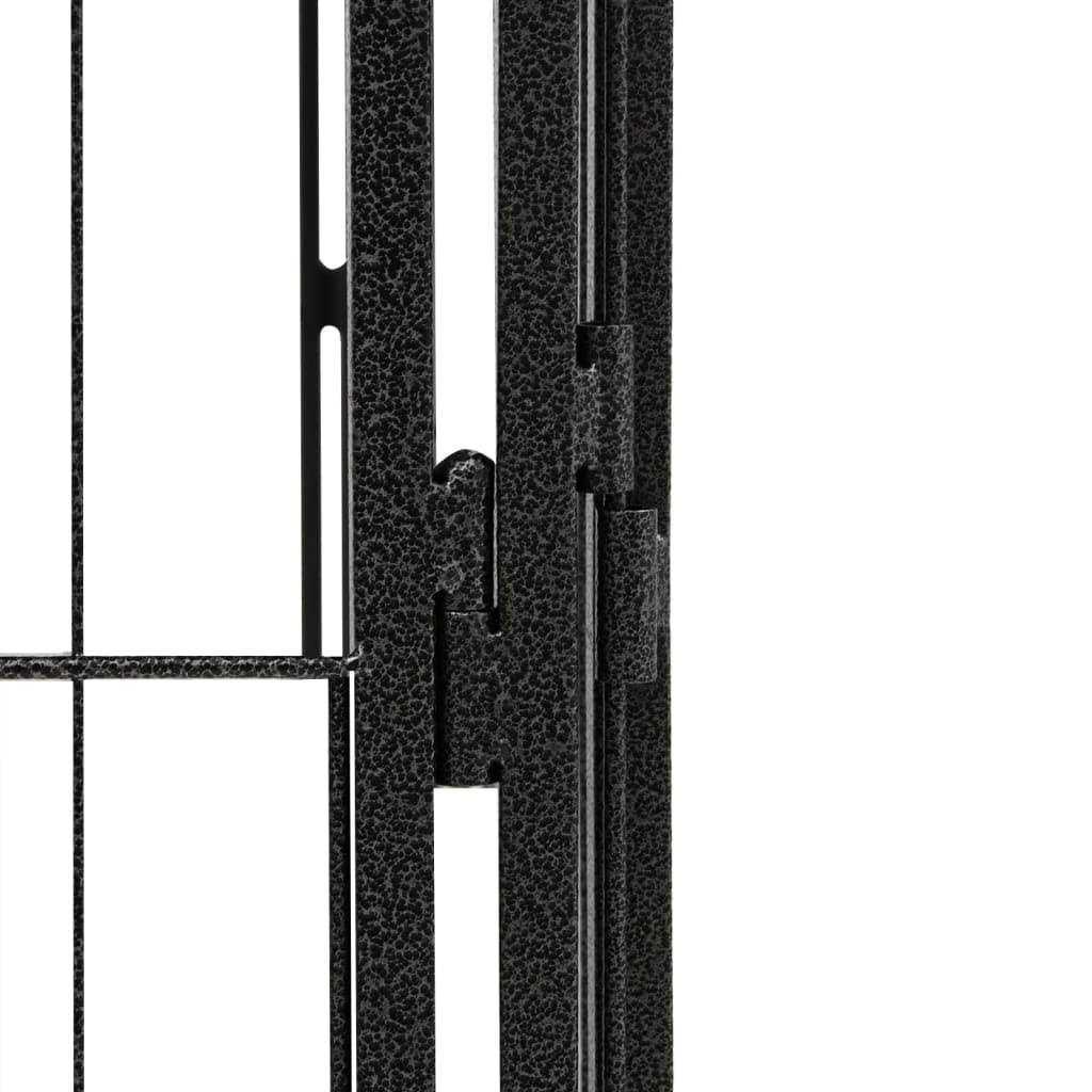 Black 4 Panels Steel Dog Playpen T156