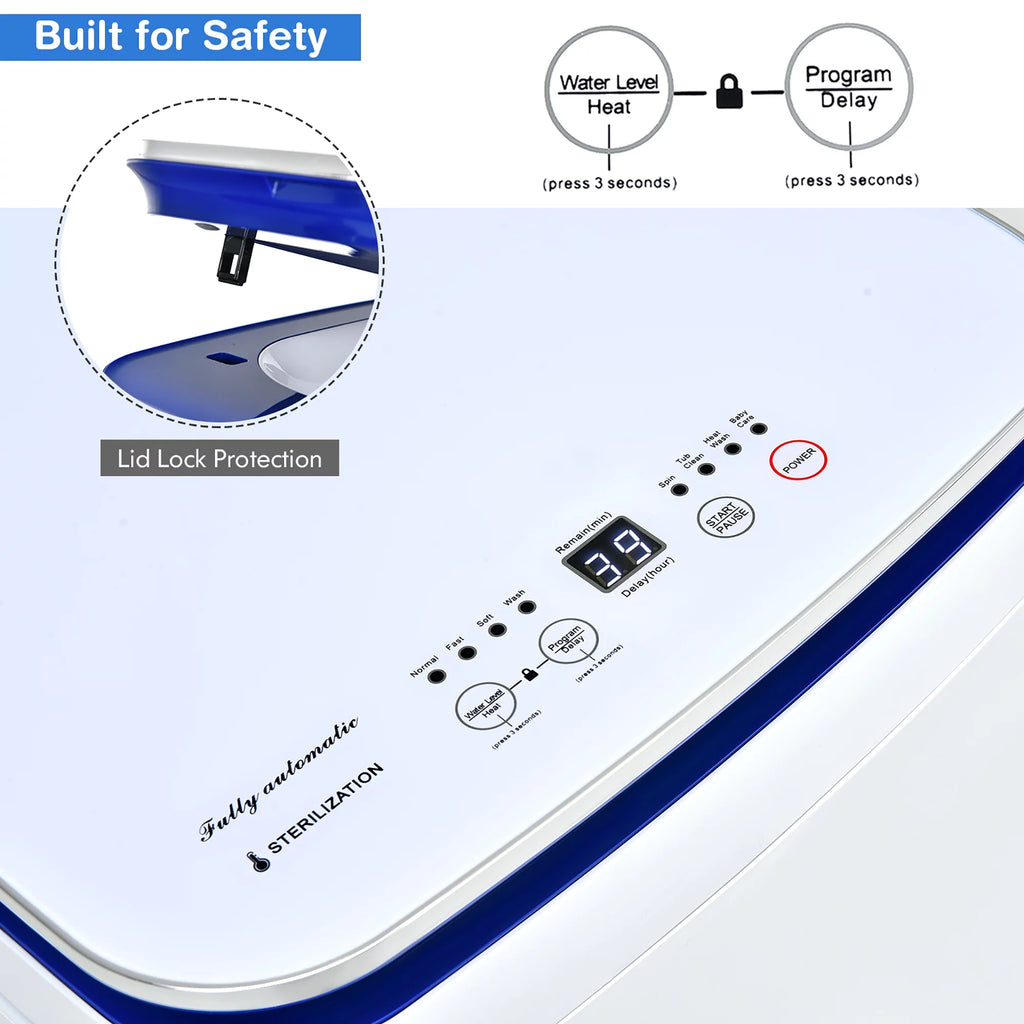7.7 lbs Compact Full Automatic Washing Machine V11917