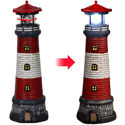 Waterproof Rotating LED Solar Lighthouse Lamp J7190