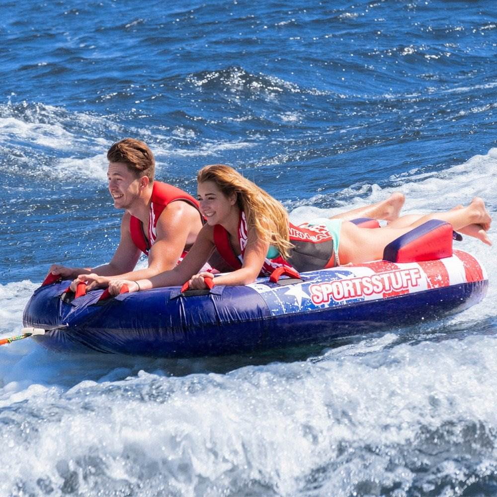 2 Rider Inflatable Towable Tube with Nylon Cover X68049
