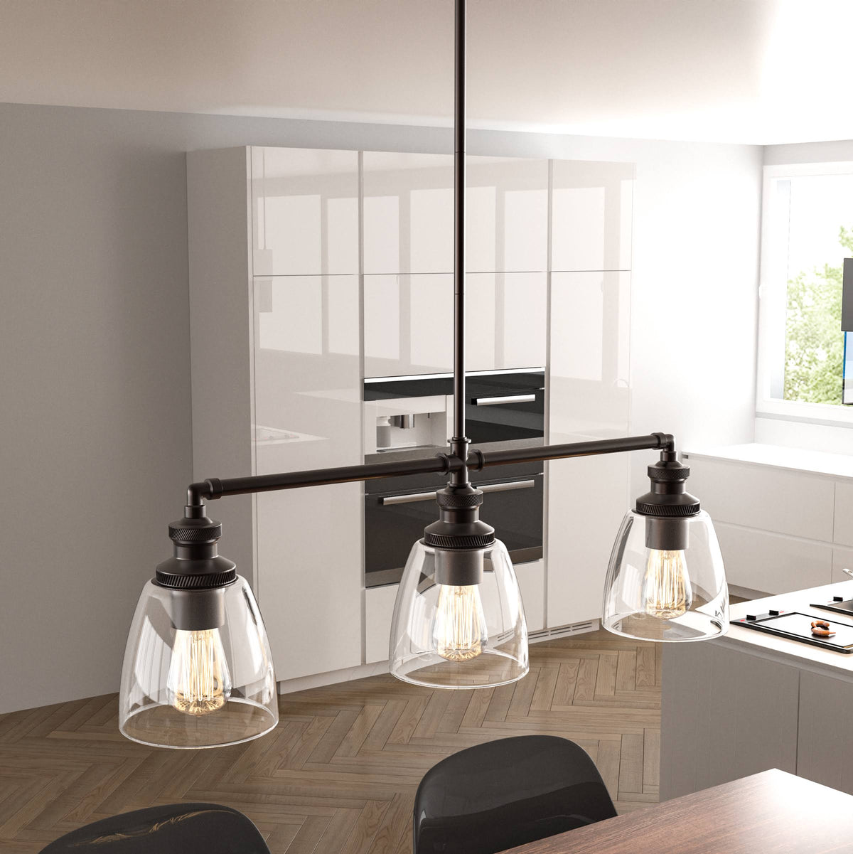 3-Lights Bell Shape Kitchen Island Pendant Lighting H50949