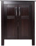 24 Inches Dark Coffee Bathroom Vanity Set with Top and 2-Door Cabinet X147314