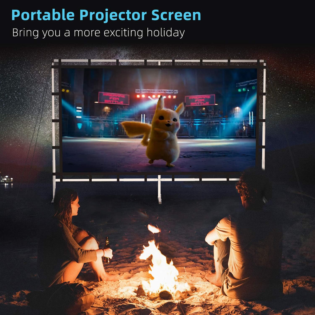 120 Inch Portable Double Sided Projector Screen with Stand A881
