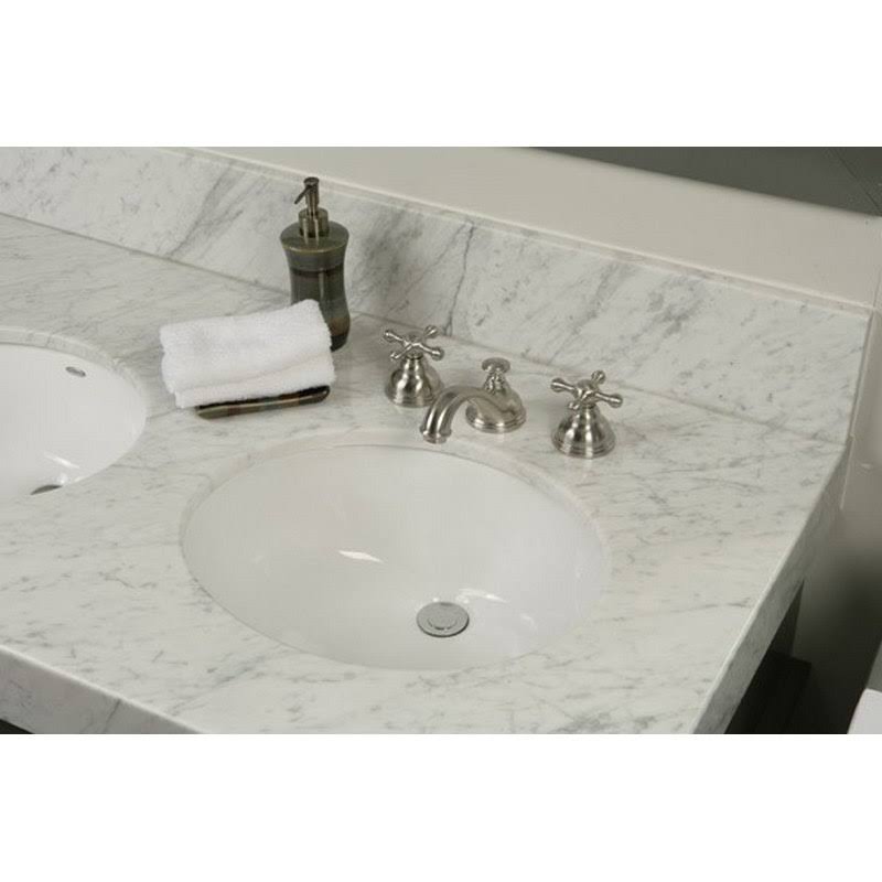 16.5 inch 13.25 inch Oval Undermount Sink in White G36370