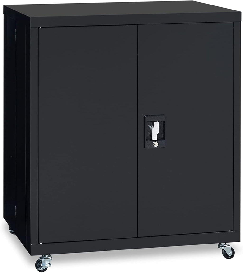 Black Metal Storage Cabinet with 4 Adjustable Shelves C979