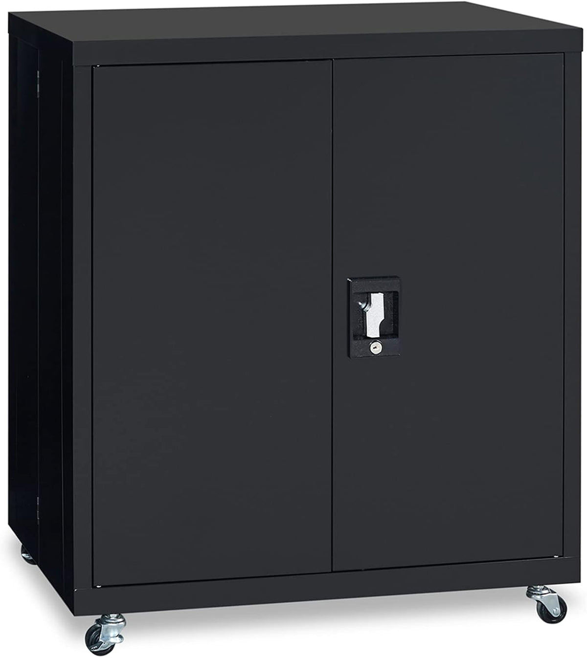 Black Metal Storage Cabinet with 4 Adjustable Shelves C979