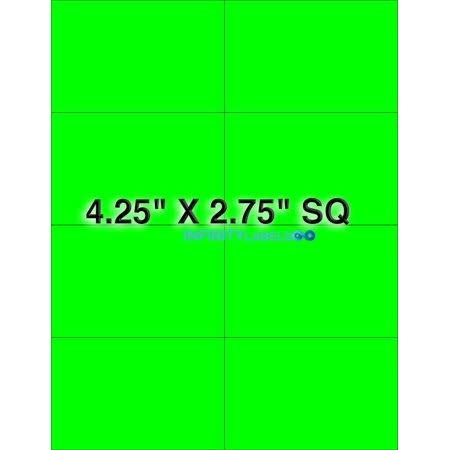 Fluorescent Green Paper Labels 300 Sheets Z931