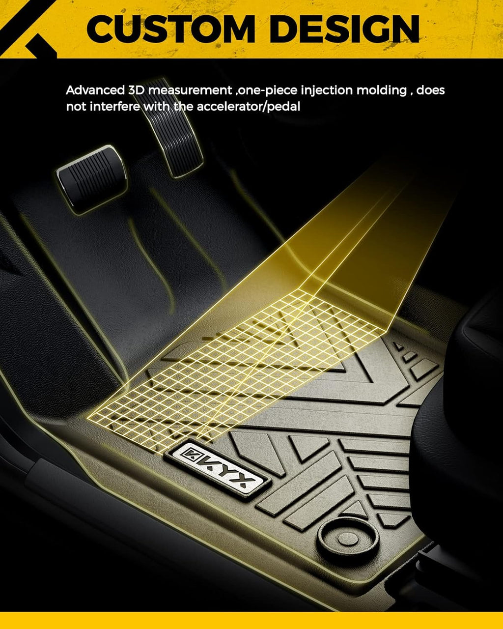 All Weather TPE Black Car Floor Mats B405