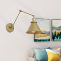 Adjustable Gold Swing Arm Plug-In Wall Lamp S969471