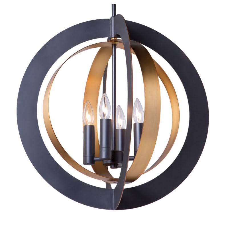Dark Bronze & Satin Brass Chandelier T14070