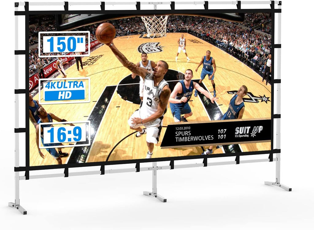 120 Inch Portable Double Sided Projector Screen with Stand A881