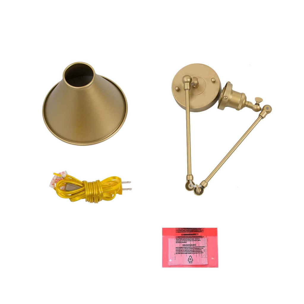Adjustable Gold Swing Arm Plug-In Wall Lamp S969471