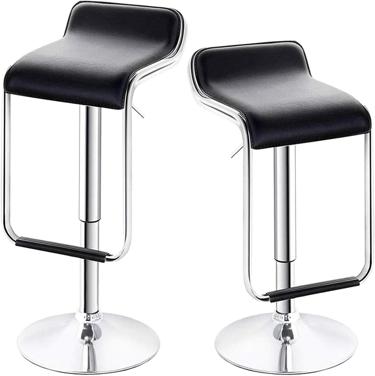 White Set of 2 Swivel Adjustable Bar Stools with Arms F327377
