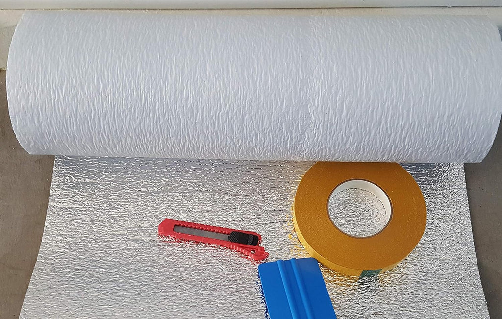 White Reflective Foam Core 2 Car Garage Door Insulation Kit 18FT Wide 6 Panel O85868