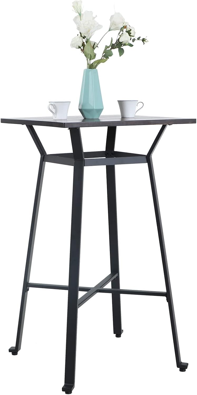Brown Square Solid Wood Bar Table Q2252
