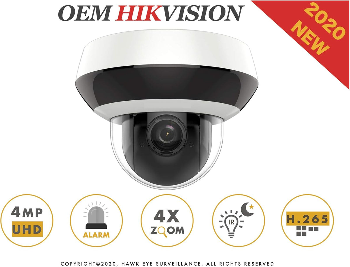 4MP PoE Mini PTZ Camera 2.8mm~12mm 4X Optical Zoom Indoor and Outdoor O80284