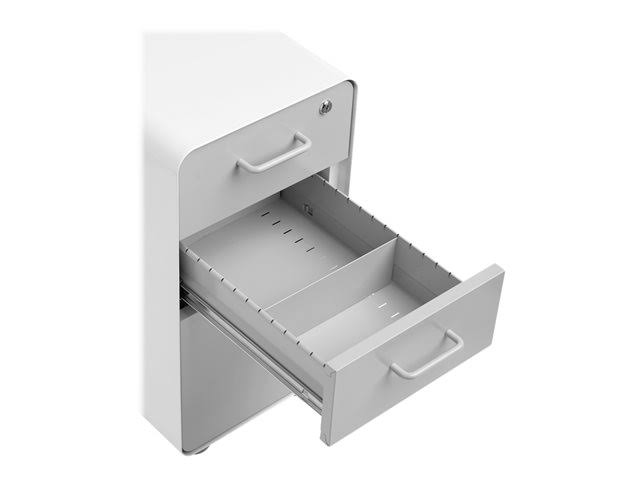 White Light Gray 3-Drawer Rolling File Cabinet J9362