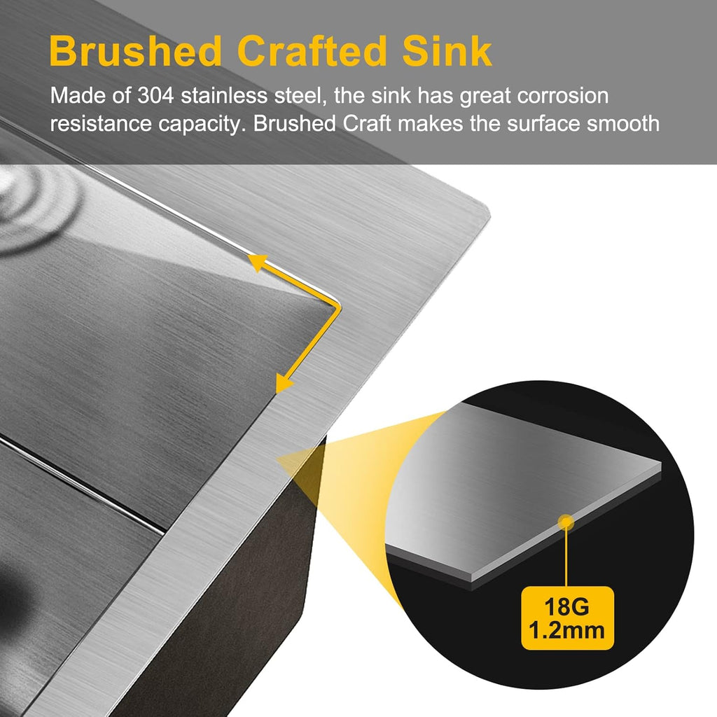 24-Inch Stainless Steel Laundry Sink with Cabinet B576234