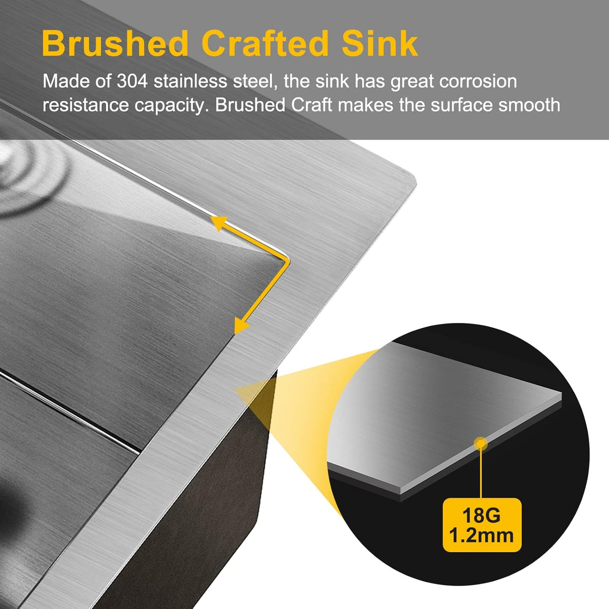 24-Inch Stainless Steel Laundry Sink with Cabinet B576234