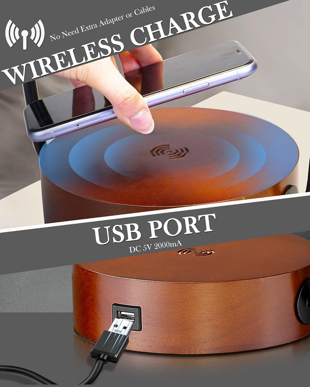 LED Desk Lamp with Wireless Charger D77058
