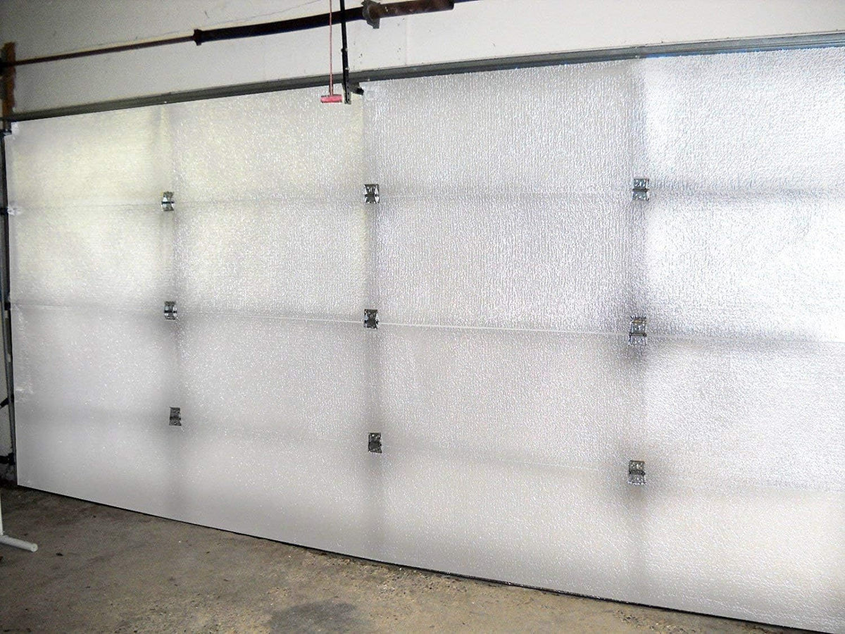 White Reflective Foam Core 2 Car Garage Door Insulation Kit 18FT Wide 6 Panel O85868