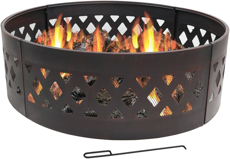 36 Inch Heavy Duty Metal Wood Burning Fire Pit K4666