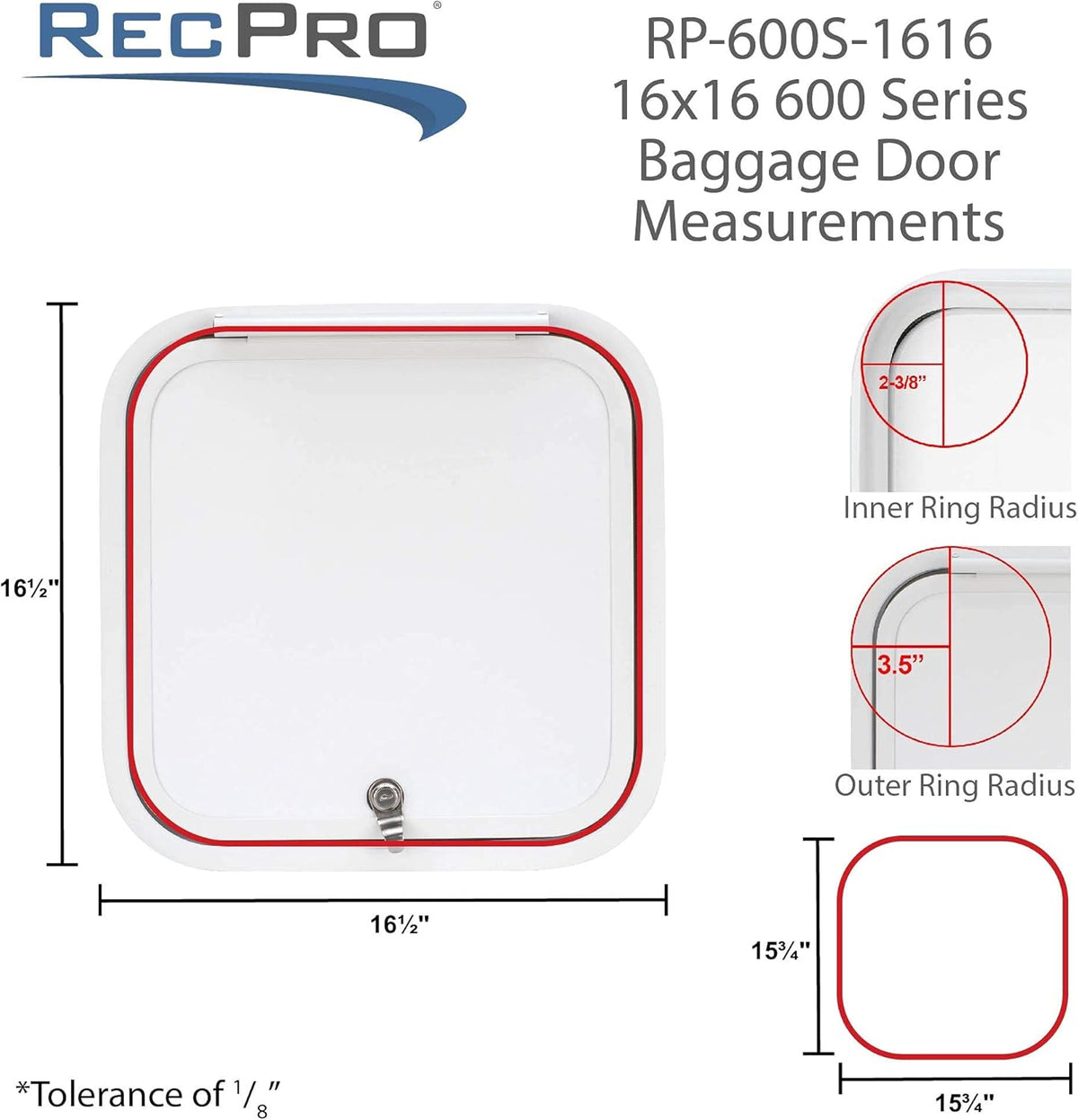16 x 16 Baggage Door with Rounded Corners G4157