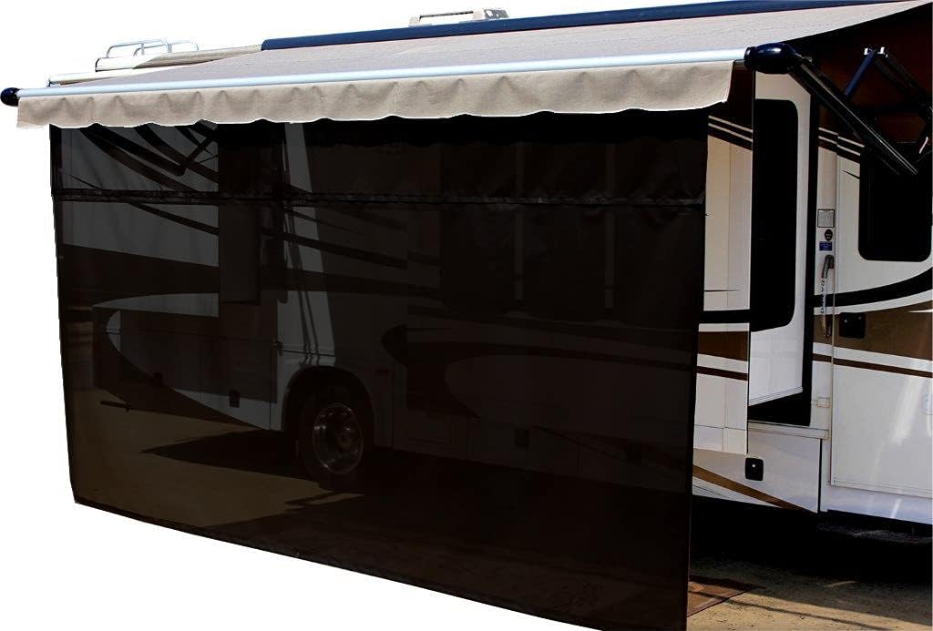Black Solar Mesh RV Awning Sun Shade 13' x 6' N29859