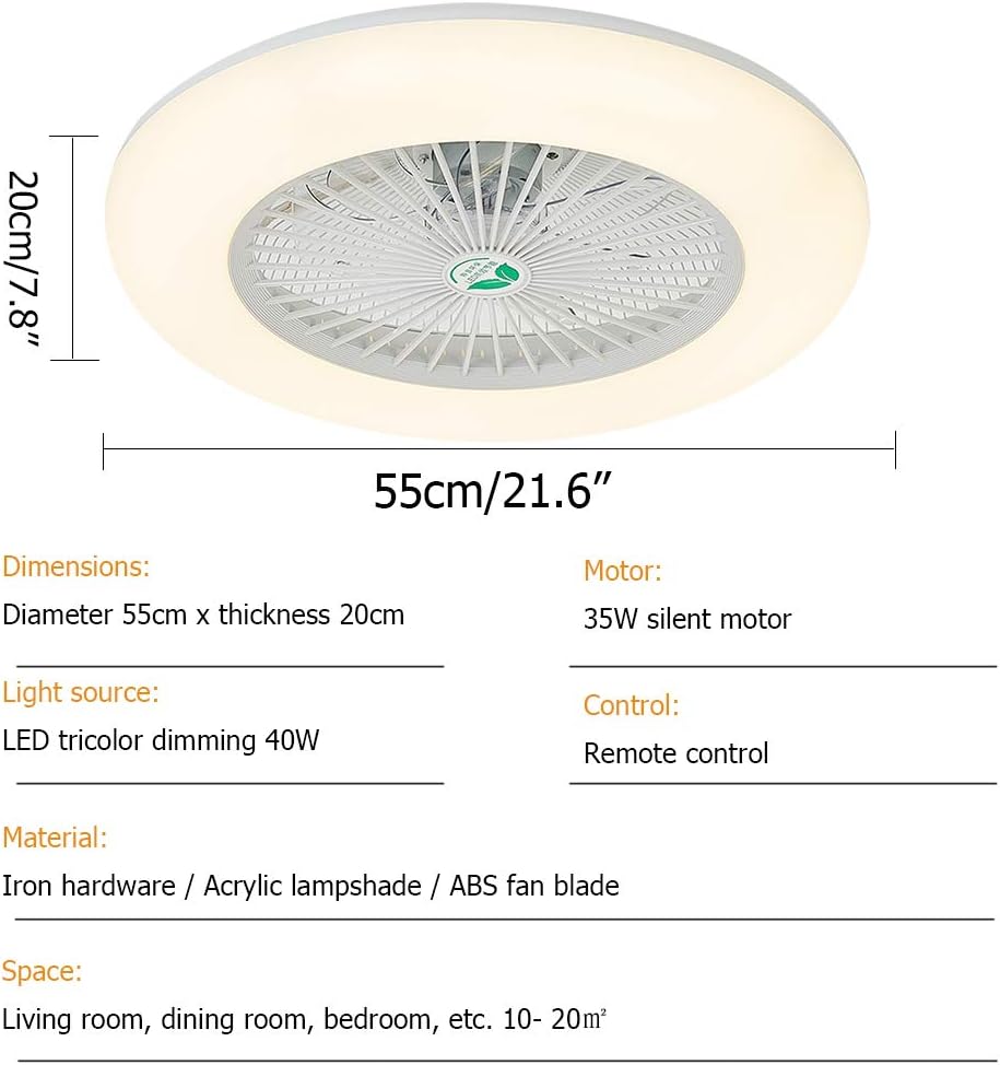 White 22 In Enclosed Ceiling Fan With Lights J761