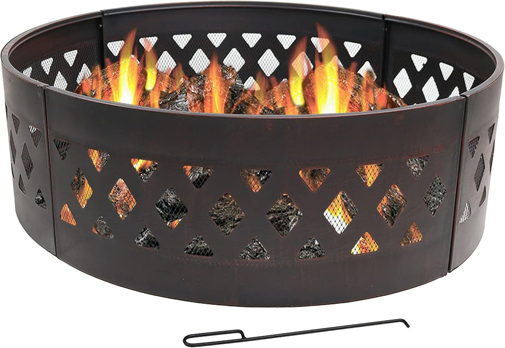 36 Inch Heavy Duty Metal Wood Burning Fire Pit K4666