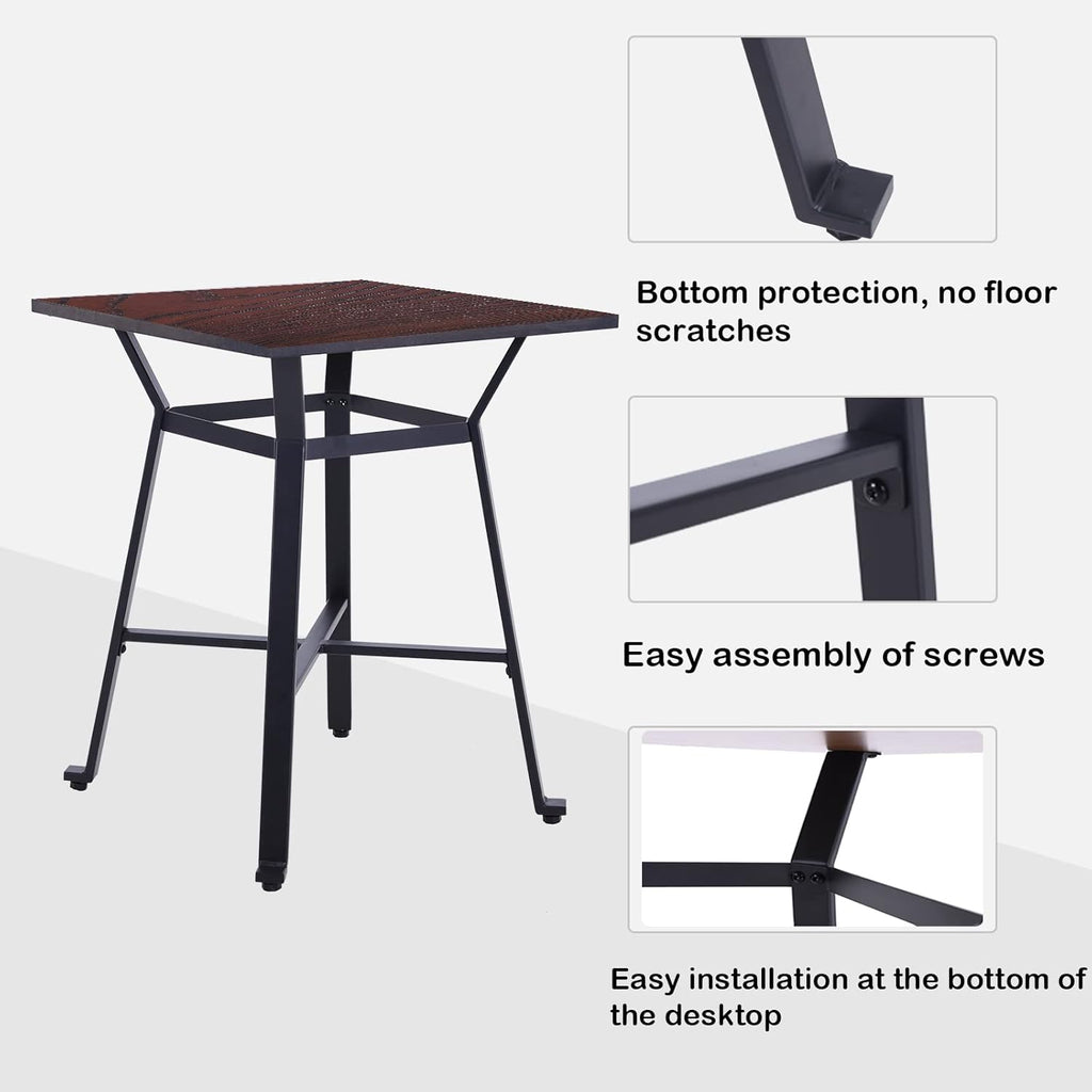 Brown Square Solid Wood Bar Table Q2252