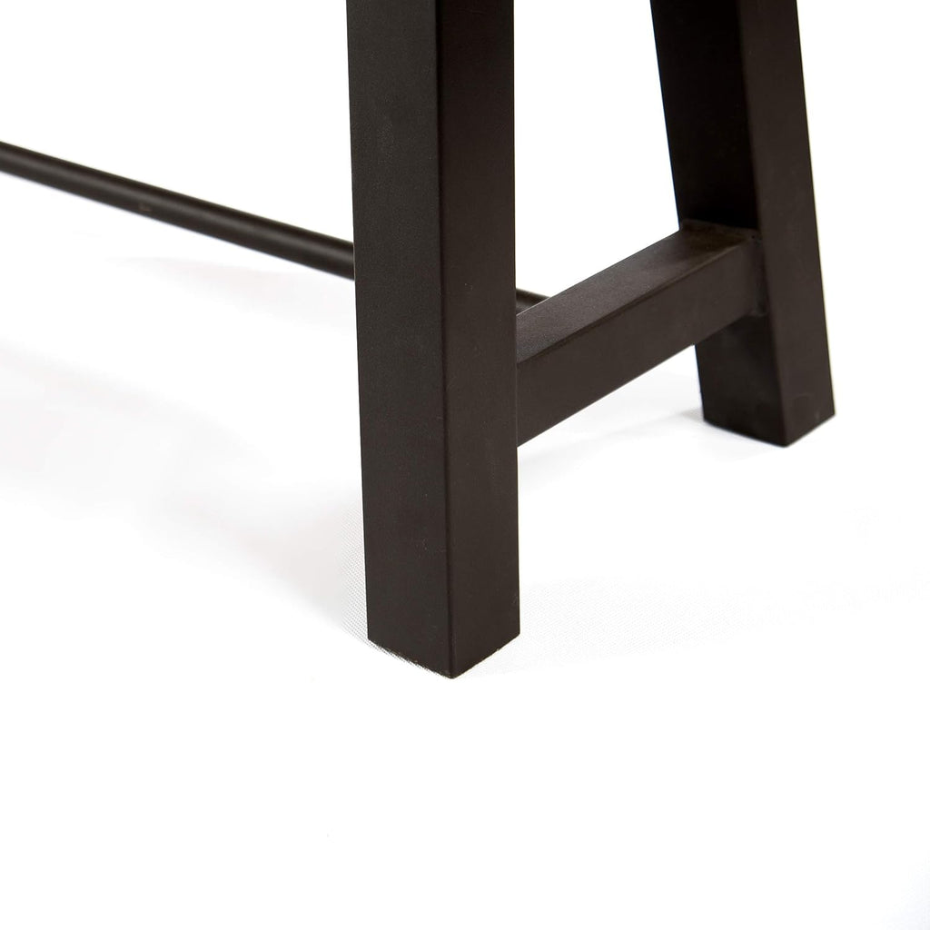 Acacia Wood Outdoor Bench with Metal Accents T374