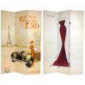 6 ft. Tall Double Sided Canvas Room Divider E6010