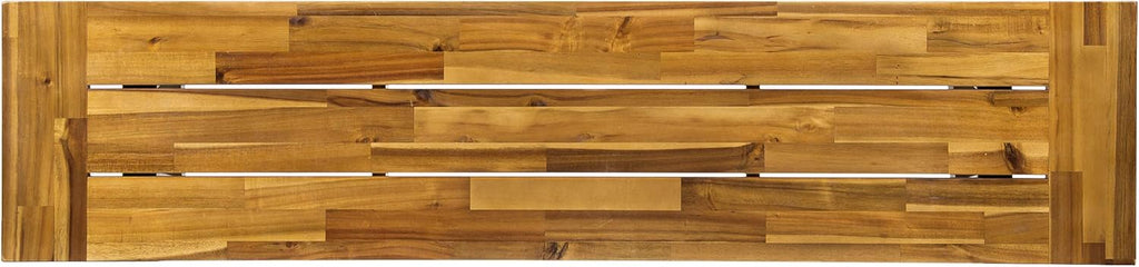 Acacia Wood Outdoor Bench with Metal Accents T374