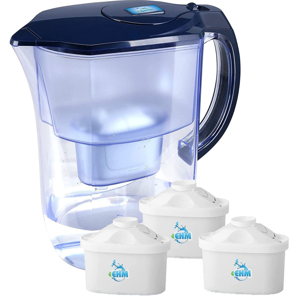 Alkaline Water Filter Pitcher 3.8L BPA Free Blue Pack of 2 F4061