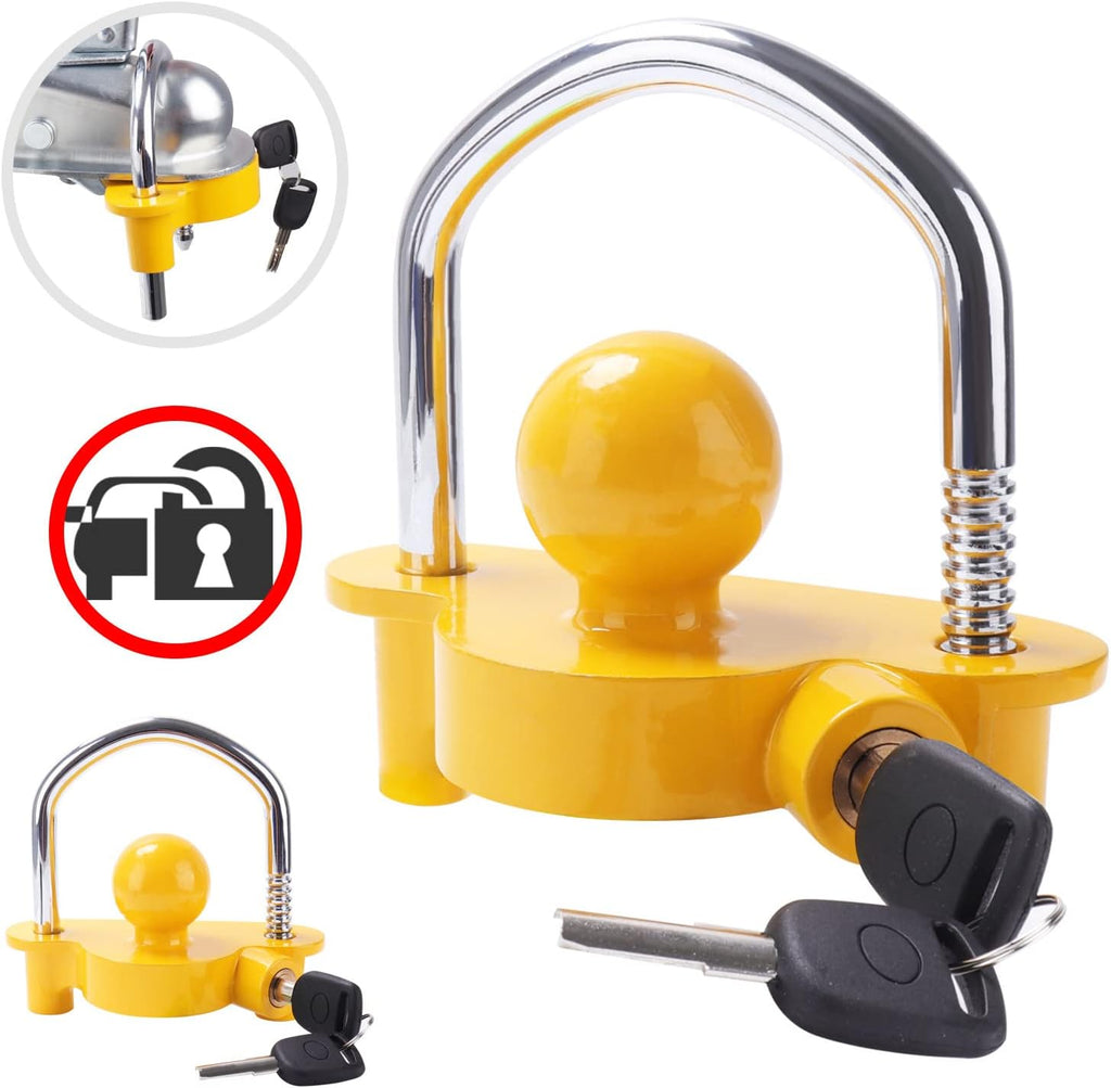 Adjustable Heavy-Duty Steel Trailer Hitch Lock with 2 Keys B70139