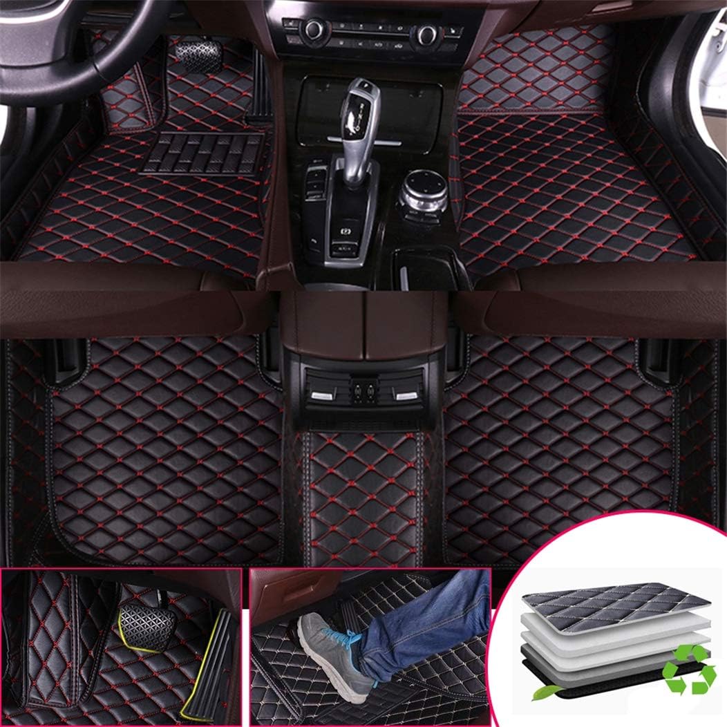 Custom Car Floor Mats for KIA Sorento 2015-2017 7seats Black and Red N873648
