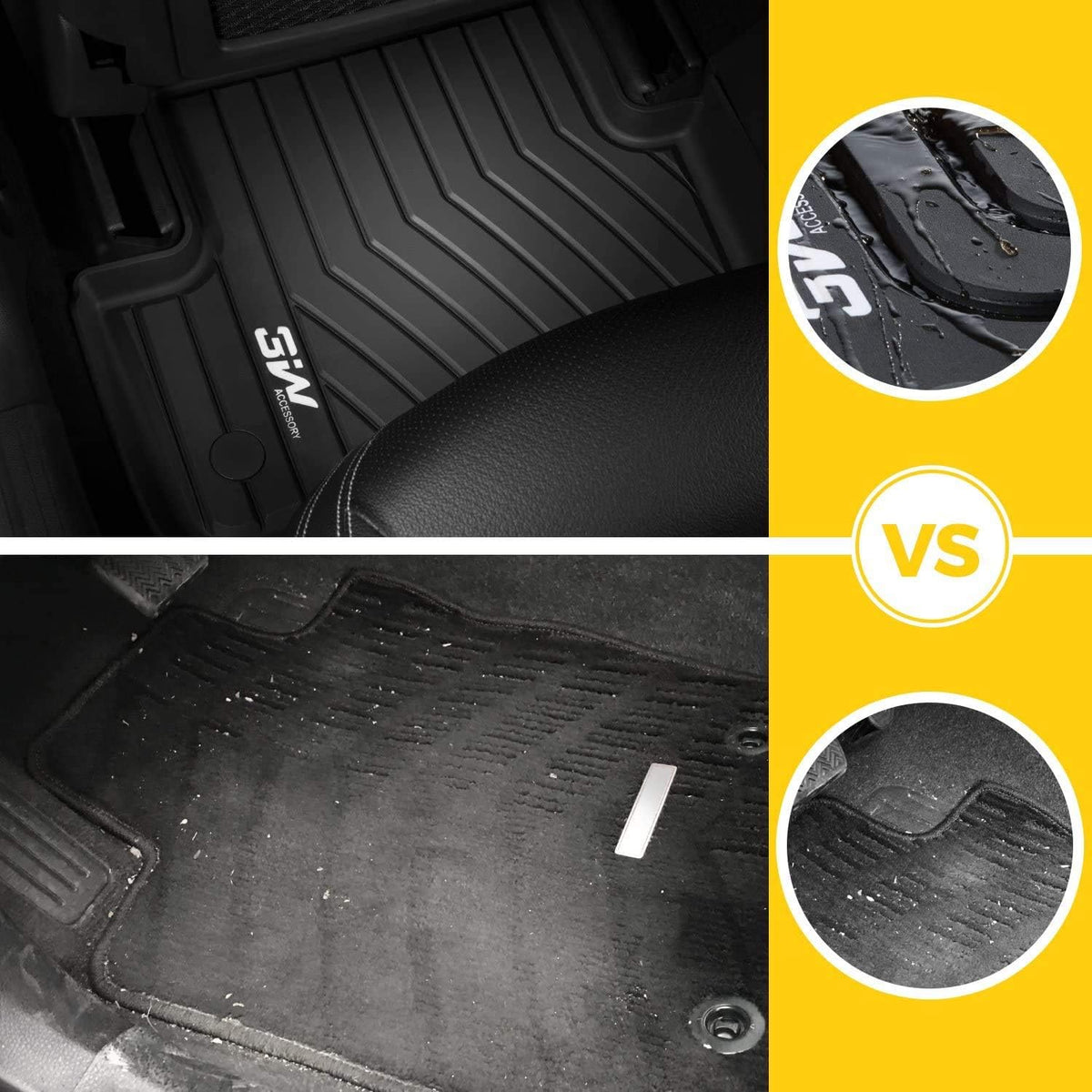 TPE All Weather Floor Mats Black Full Set W67884