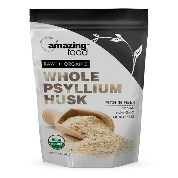 USDA Certified Organic Whole Psyllium Husk 16 Oz Supplement M1797