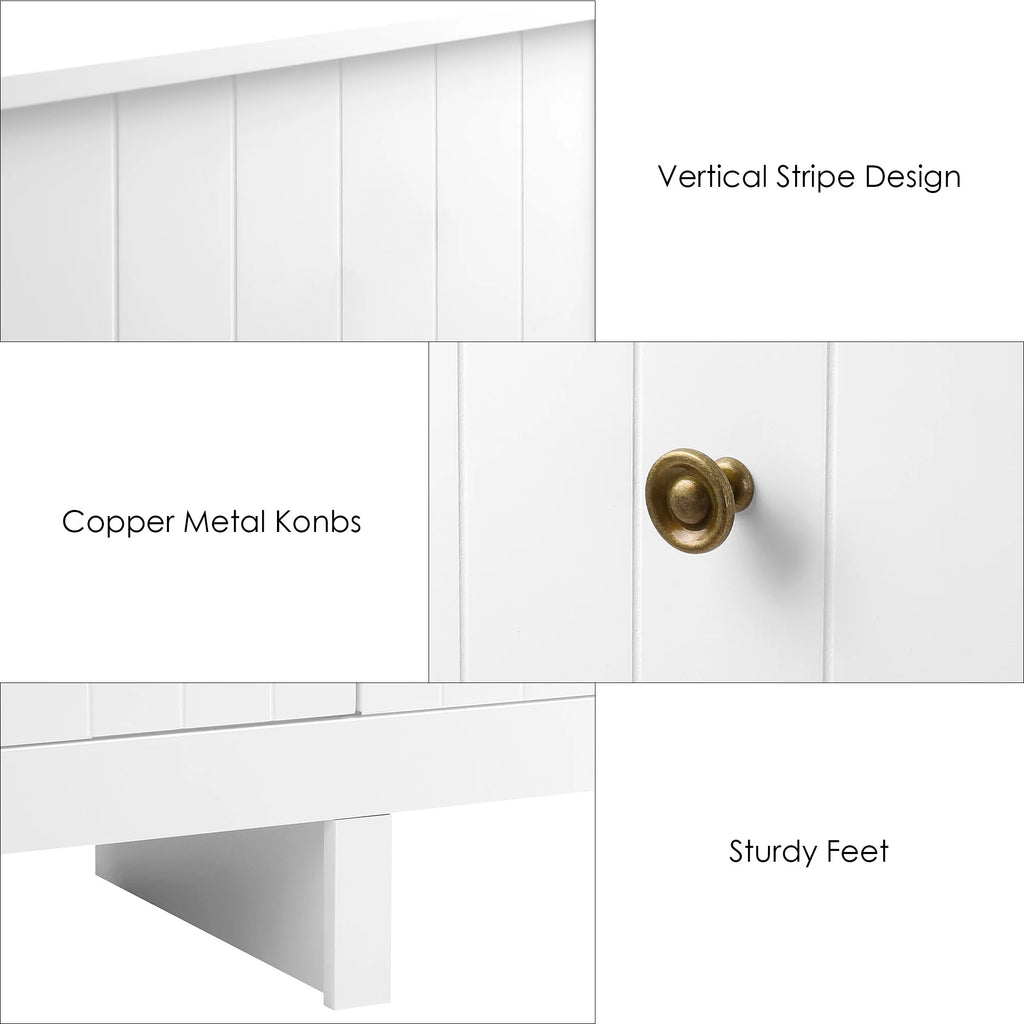 White 6 Drawer Wood Dresser W637