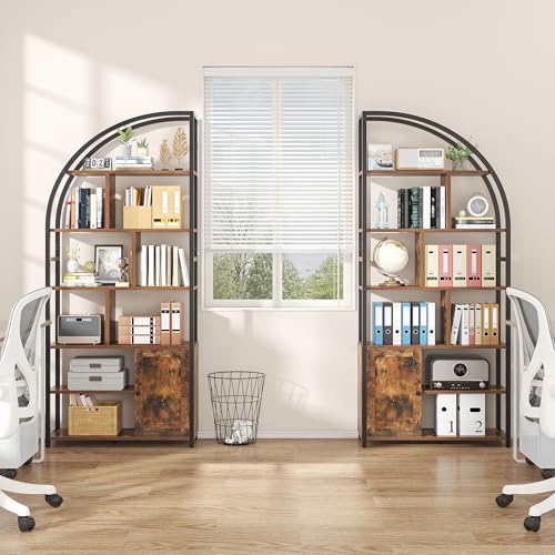 71.1" Tall 6-Tier Bookshelf with Storage Cabinet M3298