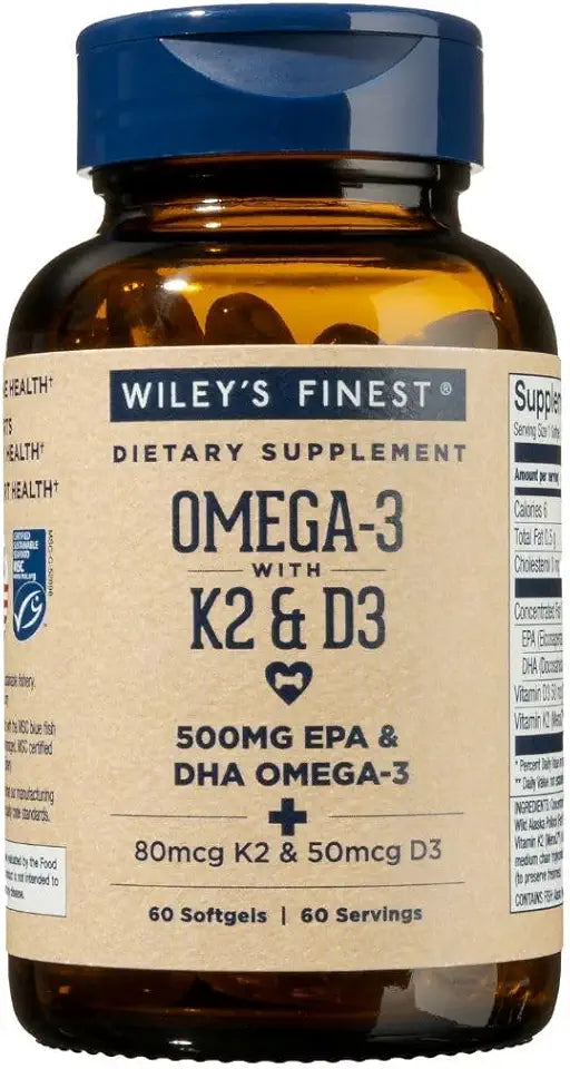 Wild Alaskan Fish Oil Vitamin K2 & D3 Softgels 60 Softgels N780