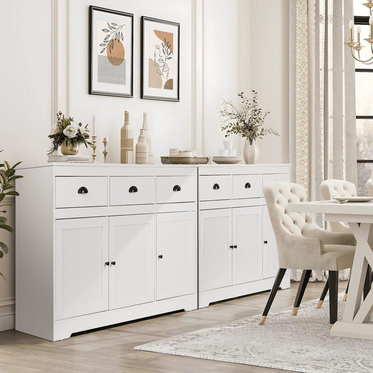 White Sideboard and Buffet with Drawers W746