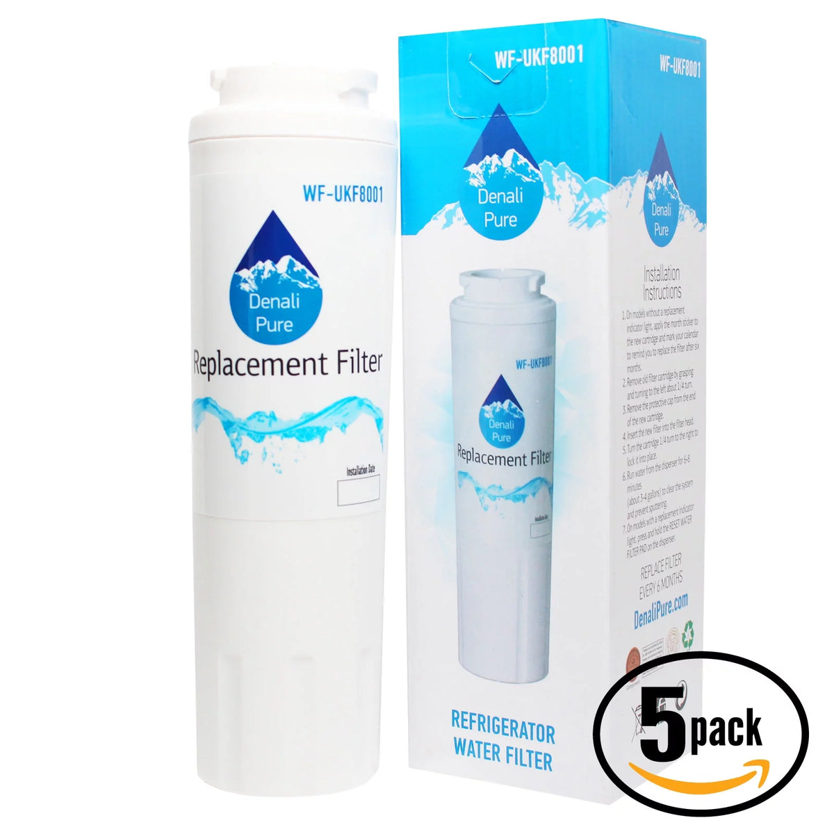 5-Pack Refrigerator Water Filter Cartridge W6797