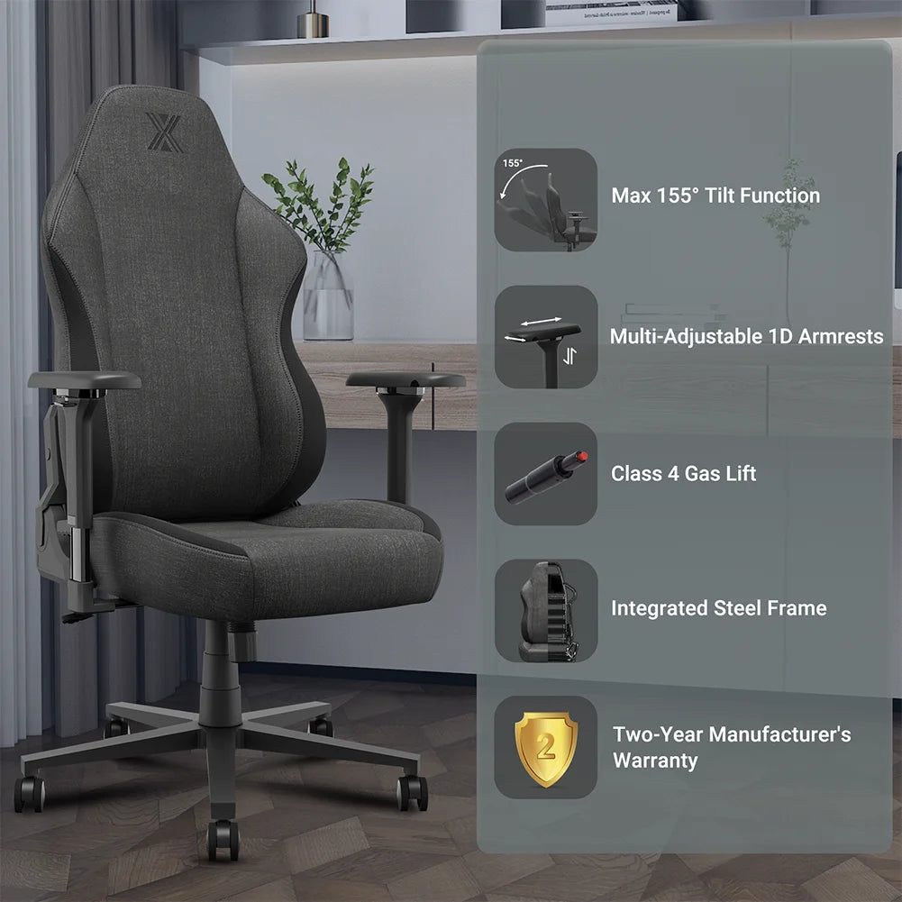 Black Ergonomic Gaming Chair with Lumbar Support H2407