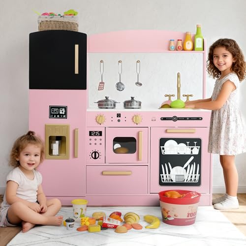 Wooden Kids Play Kitchen Set with Blackboard X388907