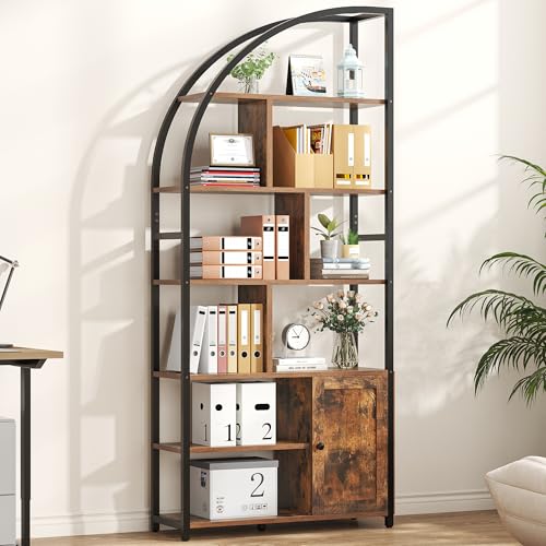 71.1" Tall 6-Tier Bookshelf with Storage Cabinet M3298