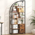 71.1" Tall 6-Tier Bookshelf with Storage Cabinet M3298