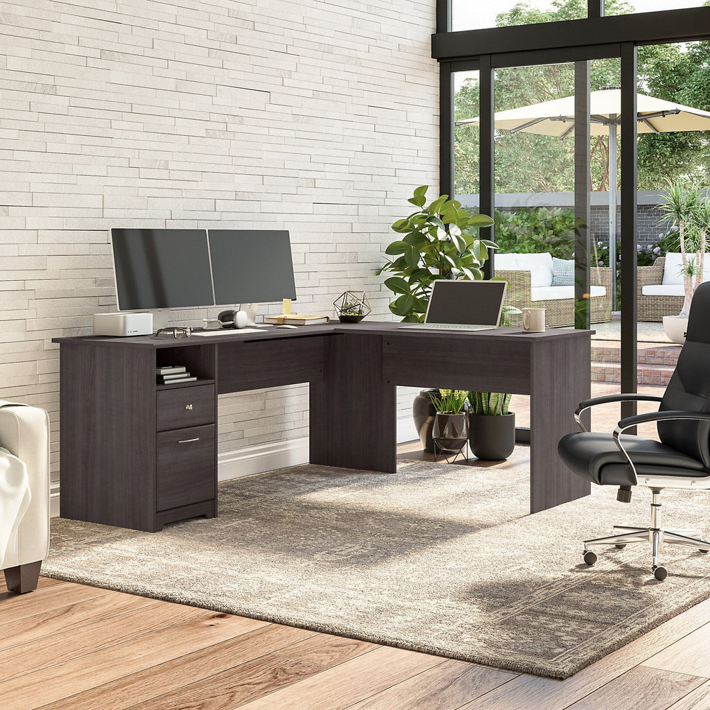 72W L Shaped Computer Desk with File N228503